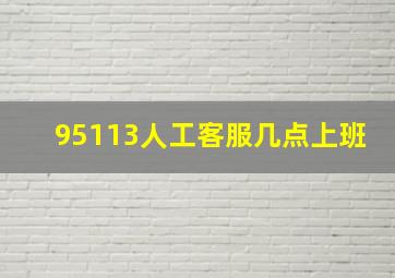 95113人工客服几点上班