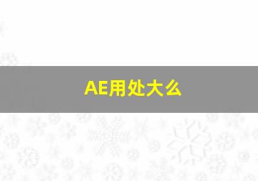 AE用处大么