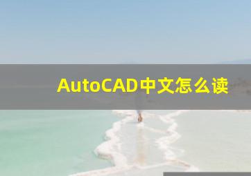 AutoCAD中文怎么读