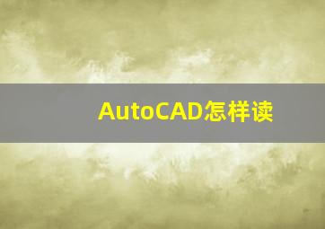 AutoCAD怎样读