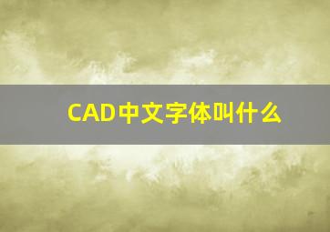 CAD中文字体叫什么