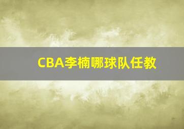 CBA李楠哪球队任教