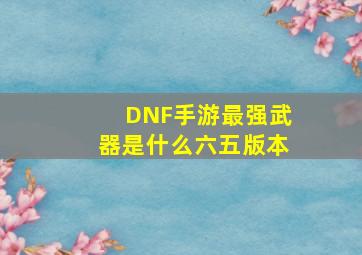 DNF手游最强武器是什么六五版本