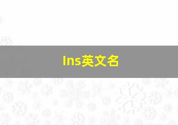 Ins英文名