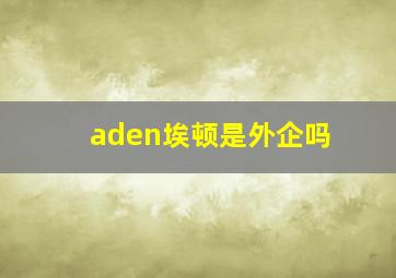 aden埃顿是外企吗