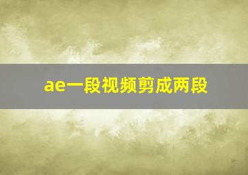 ae一段视频剪成两段