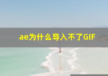 ae为什么导入不了GIF