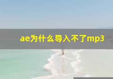 ae为什么导入不了mp3