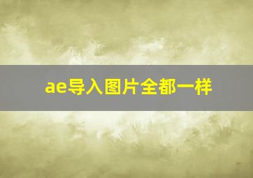 ae导入图片全都一样