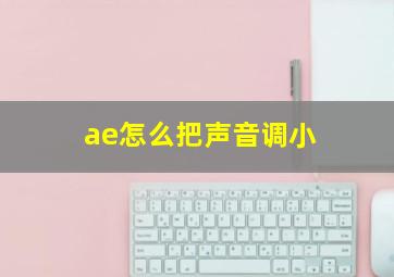 ae怎么把声音调小