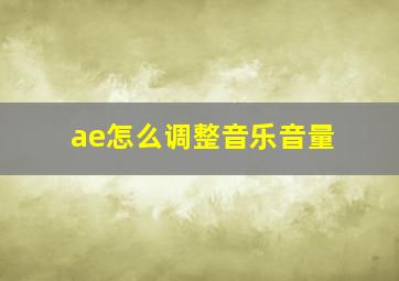 ae怎么调整音乐音量