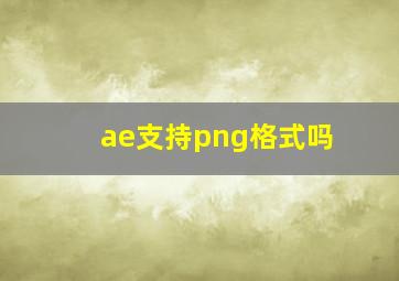 ae支持png格式吗