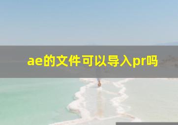 ae的文件可以导入pr吗