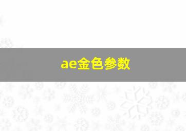 ae金色参数