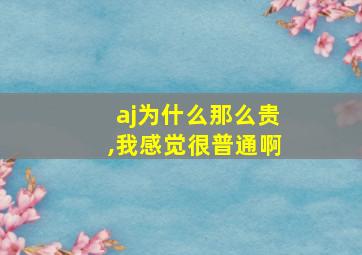 aj为什么那么贵,我感觉很普通啊