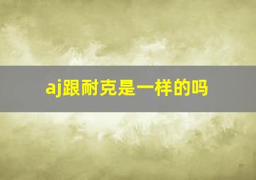 aj跟耐克是一样的吗