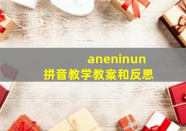 aneninun拼音教学教案和反思