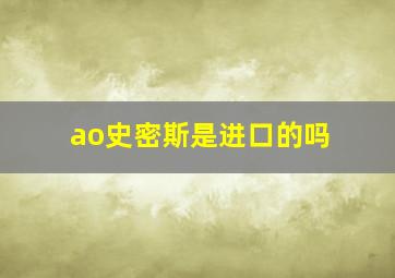 ao史密斯是进口的吗