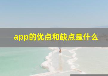 app的优点和缺点是什么