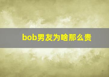 bob男友为啥那么贵