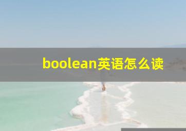 boolean英语怎么读