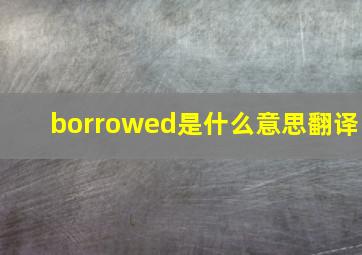 borrowed是什么意思翻译