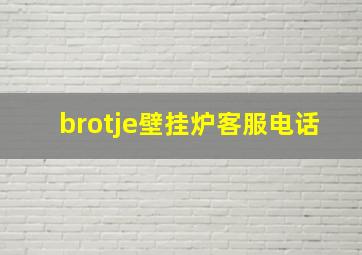 brotje壁挂炉客服电话