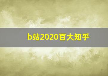 b站2020百大知乎