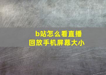 b站怎么看直播回放手机屏幕大小