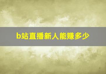 b站直播新人能赚多少