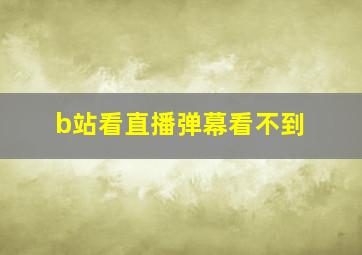 b站看直播弹幕看不到