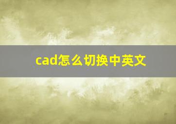 cad怎么切换中英文