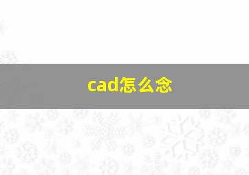 cad怎么念