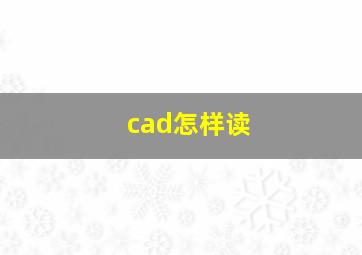 cad怎样读