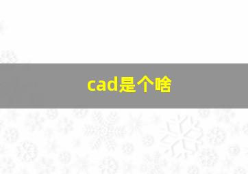 cad是个啥