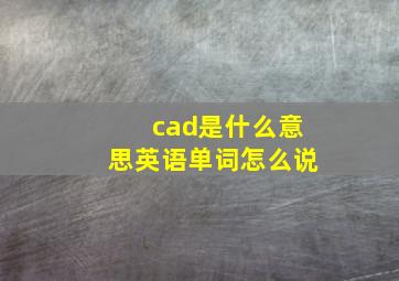 cad是什么意思英语单词怎么说