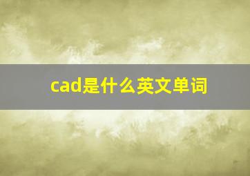 cad是什么英文单词