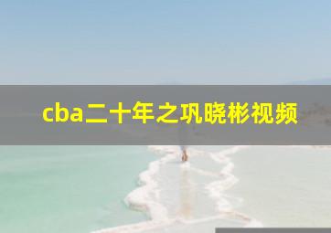 cba二十年之巩晓彬视频