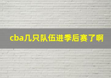 cba几只队伍进季后赛了啊