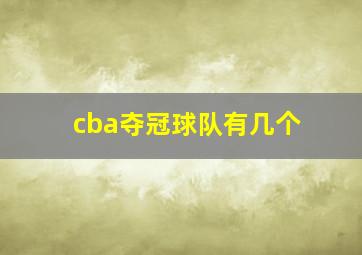 cba夺冠球队有几个