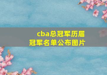 cba总冠军历届冠军名单公布图片