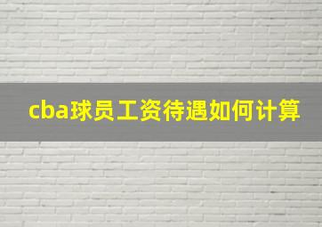 cba球员工资待遇如何计算