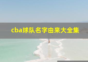 cba球队名字由来大全集