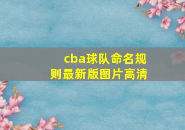 cba球队命名规则最新版图片高清