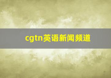 cgtn英语新闻频道