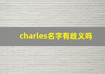 charles名字有歧义吗