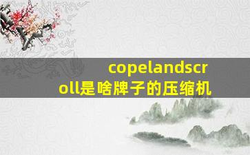 copelandscroll是啥牌子的压缩机