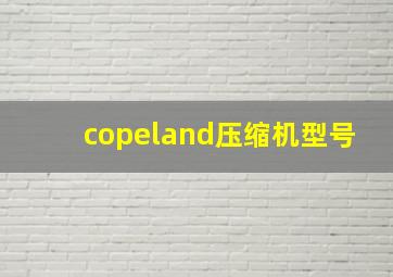 copeland压缩机型号