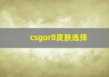 csgor8皮肤选择