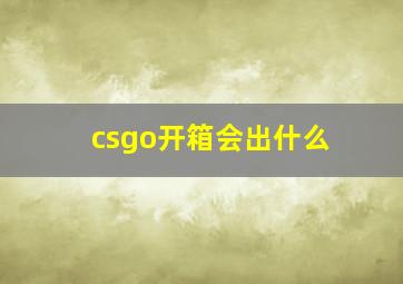 csgo开箱会出什么